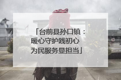 台前县孙口镇：暖心守护践初心 为民服务显担当