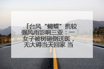 台风“蝴蝶”携较强风雨影响三亚：一女子被树砸倒送医，无大碍当天回家 当地已紧急清障