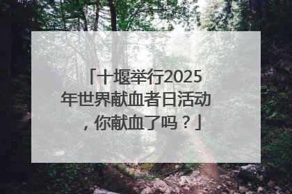 十堰举行2025年世界献血者日活动，你献血了吗？