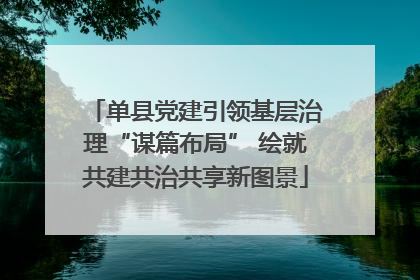 单县党建引领基层治理“谋篇布局” 绘就共建共治共享新图景