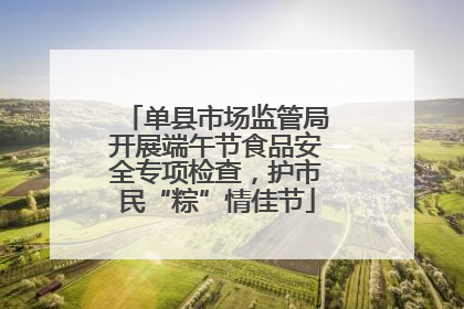 单县市场监管局开展端午节食品安全专项检查，护市民“粽”情佳节