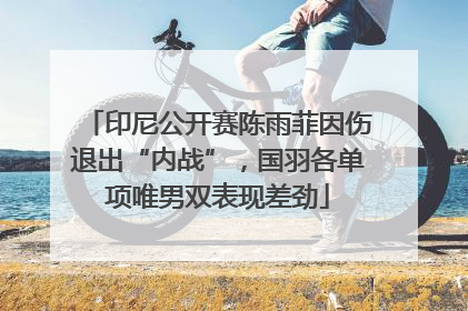 印尼公开赛陈雨菲因伤退出“内战”，国羽各单项唯男双表现差劲