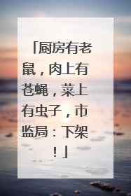 厨房有老鼠，肉上有苍蝇，菜上有虫子，市监局：下架！