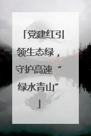 党建红引领生态绿，守护高速“绿水青山”