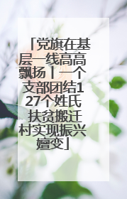 党旗在基层一线高高飘扬丨一个支部团结127个姓氏 扶贫搬迁村实现振兴嬗变