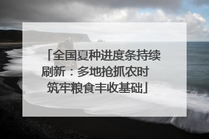 全国夏种进度条持续刷新：多地抢抓农时 筑牢粮食丰收基础