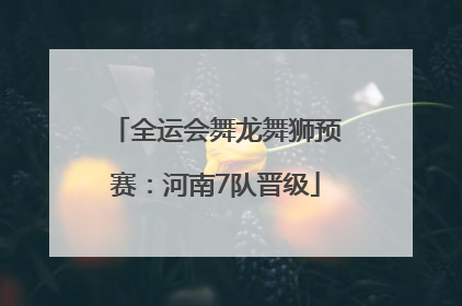 全运会舞龙舞狮预赛：河南7队晋级