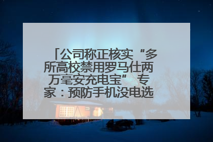 公司称正核实“多所高校禁用罗马仕两万毫安充电宝” 专家：预防手机没电选中等体积产品即可