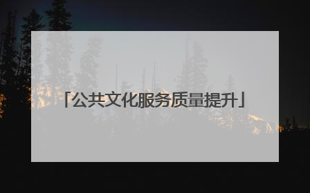 公共文化服务质量提升