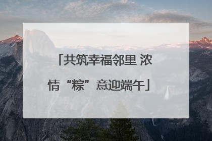 共筑幸福邻里 浓情“粽”意迎端午