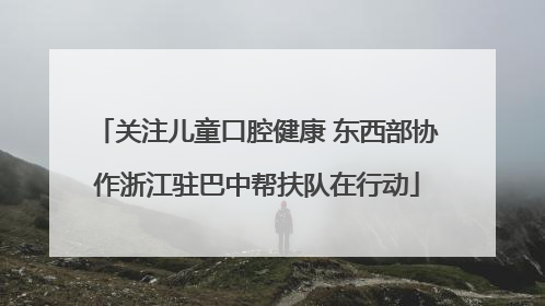 关注儿童口腔健康 东西部协作浙江驻巴中帮扶队在行动