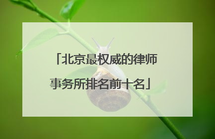 北京最权威的律师事务所排名前十名
