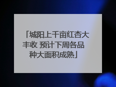 城阳上千亩红杏大丰收 预计下周各品种大面积成熟