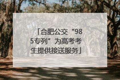 合肥公交“985专列”为高考考生提供接送服务