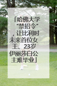 哈佛大学“禁招令”，让比利时未来首位女王、23岁伊丽莎白公主难毕业