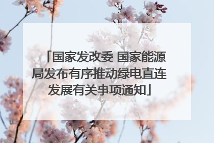 国家发改委 国家能源局发布有序推动绿电直连发展有关事项通知
