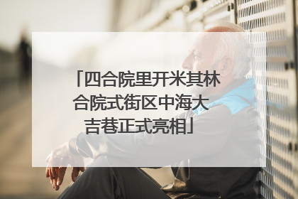 四合院里开米其林 合院式街区中海大吉巷正式亮相