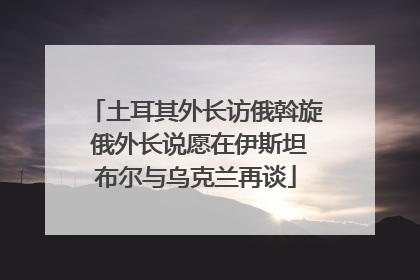土耳其外长访俄斡旋 俄外长说愿在伊斯坦布尔与乌克兰再谈