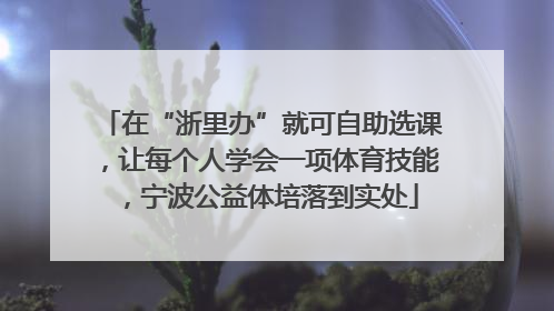 在“浙里办”就可自助选课，让每个人学会一项体育技能，宁波公益体培落到实处