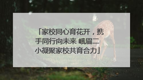 家校同心育花开，携手同行向未来 峨眉二小凝聚家校共育合力