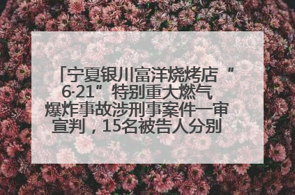 宁夏银川富洋烧烤店“6·21”特别重大燃气爆炸事故涉刑事案件一审宣判，15名被告人分别判刑六年至一年不等