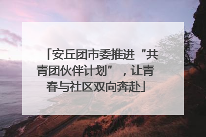 安丘团市委推进“共青团伙伴计划”，让青春与社区双向奔赴