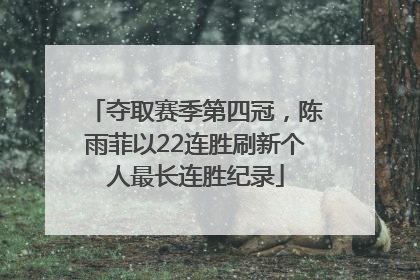 夺取赛季第四冠，陈雨菲以22连胜刷新个人最长连胜纪录