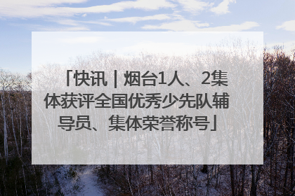 快讯｜烟台1人、2集体获评全国优秀少先队辅导员、集体荣誉称号