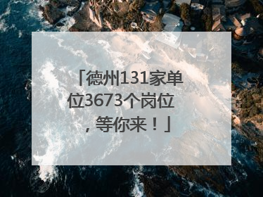 德州131家单位3673个岗位，等你来！