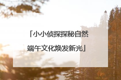 小小侦探探秘自然 端午文化焕发新光