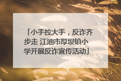 小手拉大手，反诈齐步走 江油市厚坝镇小学开展反诈宣传活动