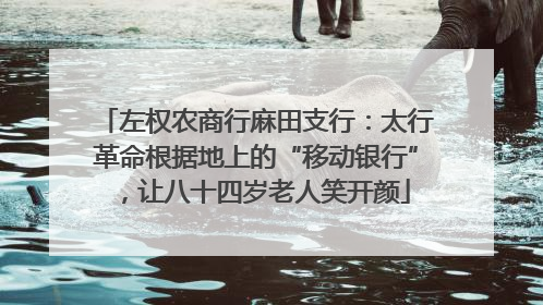 左权农商行麻田支行：太行革命根据地上的“移动银行”，让八十四岁老人笑开颜