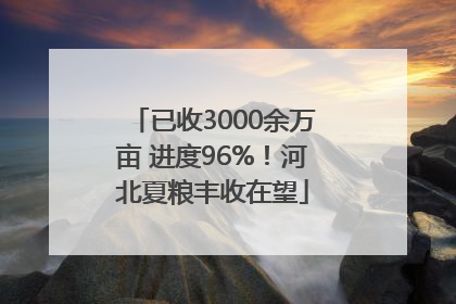 已收3000余万亩 进度96%！河北夏粮丰收在望