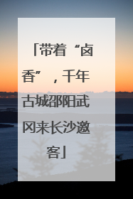 带着“卤香”，千年古城邵阳武冈来长沙邀客