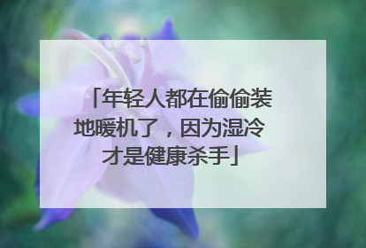 年轻人都在偷偷装地暖机了，因为湿冷才是健康杀手