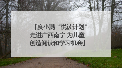度小满“悦读计划”走进广西南宁 为儿童创造阅读和学习机会