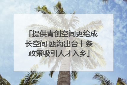 提供青创空间更给成长空间 瓯海出台十条政策吸引人才入乡