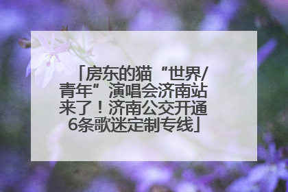 房东的猫“世界/青年”演唱会济南站来了！济南公交开通6条歌迷定制专线