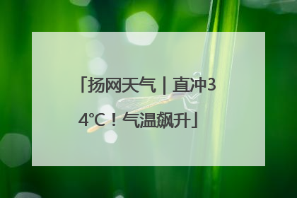 扬网天气｜直冲34℃！气温飙升