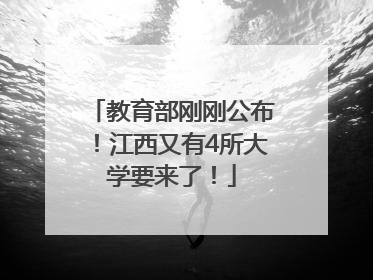 教育部刚刚公布！江西又有4所大学要来了！