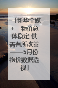 新华全媒+｜物价总体稳定 供需有所改善——5月份物价数据透视