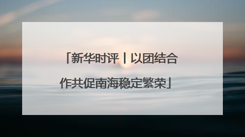 新华时评丨以团结合作共促南海稳定繁荣
