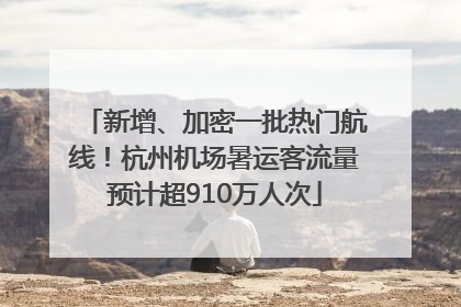 新增、加密一批热门航线！杭州机场暑运客流量预计超910万人次