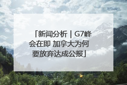 新闻分析｜G7峰会在即 加拿大为何要放弃达成公报