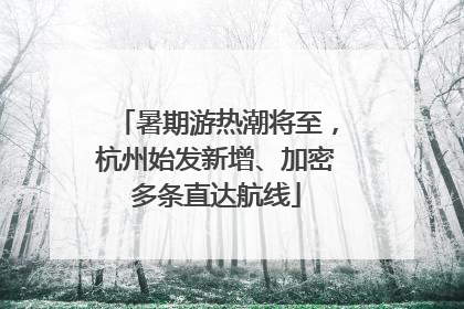 暑期游热潮将至，杭州始发新增、加密多条直达航线