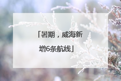暑期，威海新增6条航线