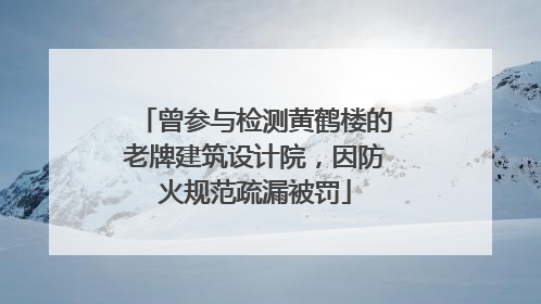 曾参与检测黄鹤楼的老牌建筑设计院，因防火规范疏漏被罚
