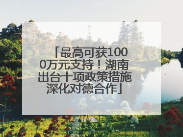 最高可获1000万元支持！湖南出台十项政策措施深化对德合作
