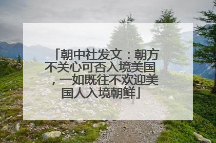 朝中社发文：朝方不关心可否入境美国，一如既往不欢迎美国人入境朝鲜