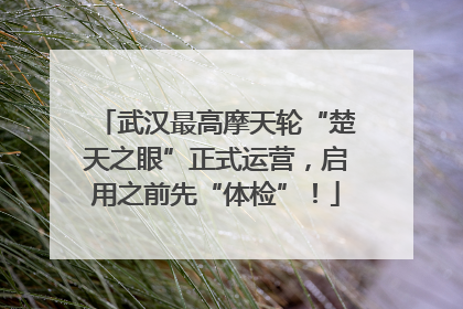 武汉最高摩天轮“楚天之眼”正式运营，启用之前先“体检”！